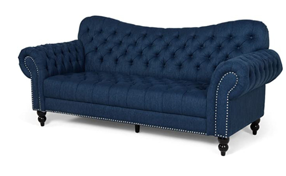 El sofá 3 Seater de la habitación del marco de madera de los azules marinos empenachó el sofá 2300*850*850m m