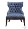Las piernas de madera sólidas ISO18001 de los azules marinos del ODM de la tela de la silla de madera de la tapicería aprobaron
