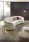 Habitación estándar ISO18001 Sofa Curved Tufted White Sofa 2200*900*800m m