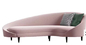 Salón Sofa Pink Curved Sofa Modern del hotel de Gelaimei con ISO14001