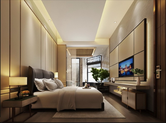 El SGS certificó los muebles del dormitorio del hotel fija el cabecero 1800*2000m m de la cama matrimonial