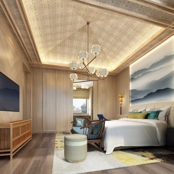 Los muebles de madera modernos del dormitorio del hotel fijan la tapicería del terciopelo