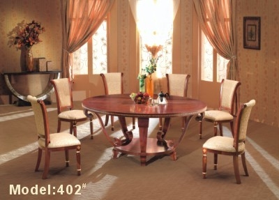 Los muebles del restaurante del hotel del diámetro 1500m m modificaron el sistema de madera sólido del comedor para requisitos particulares