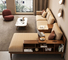 Color de la nuez de los muebles del chalet ISO9001 con la tapicería L sofá de la tela de la forma