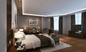 Los muebles modificados para requisitos particulares del dormitorio del hotel fijan la madera contrachapada de la cama E1 de la chapa de la nuez